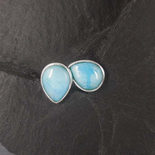 Larimar Ohrstecker Tropfen